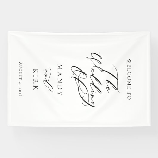 Minimalist Script Wedding Welcome Sign Banner (Horizontaal)