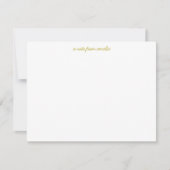 Minimalist Script Yellow Stripe Personalized Name Notitiekaartje (Voorkant)
