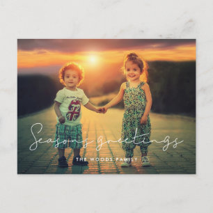 Minimalist Season's Greetings Vakantiefoto Briefkaart