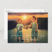 Minimalist Season's Greetings Vakantiefoto Briefkaart (Voorkant / Achterkant)