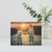 Minimalist Season's Greetings Vakantiefoto Briefkaart (Staand voorkant)