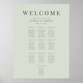 Minimalist Seating Plan(10) Pale Sage Poster (Voorkant)