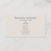 Minimalist Second-Hand Clothes Visitekaartje (Achterkant)