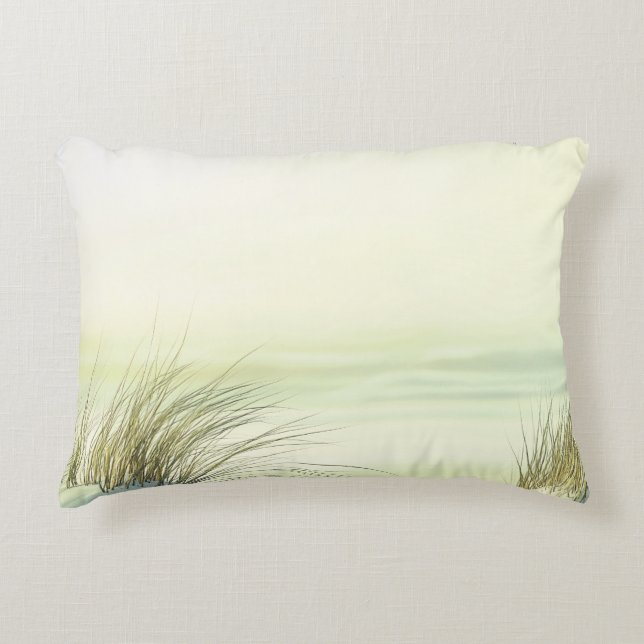 Minimalist Serene White Sand Dunes Beach Accent Kussen (Voorkant)
