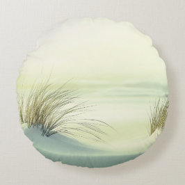 Minimalist Serene White Sand Dunes Beach Rond Kussen