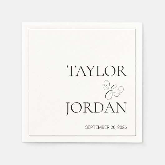 Minimalist Serif Typography Script Wedding Custom Servet (Voorkant)