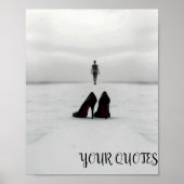 Minimalist Shoes and Distant Figure Poster (Voorkant)