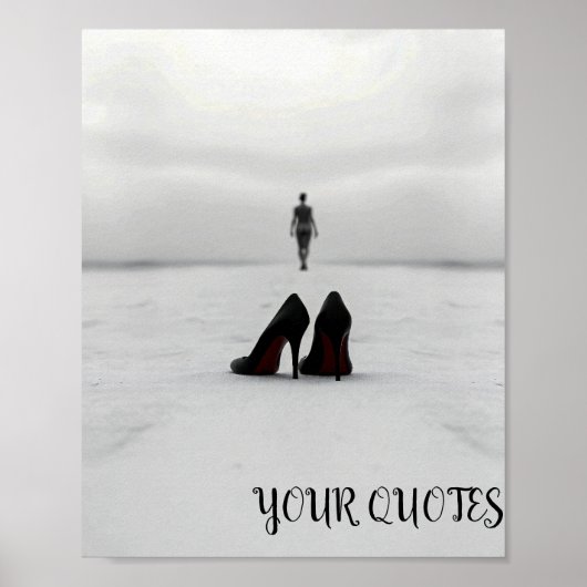 Minimalist Shoes and Distant Figure Poster (Voorkant)