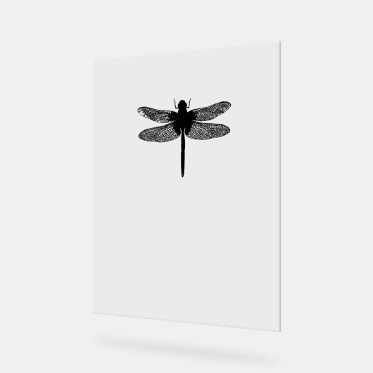 Minimalist Silhouette Inect Draairy Dragon Fly Acryl Bord (Hoek)