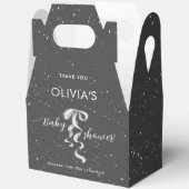 Minimalist Silver Bow Winter Snow Baby Shower  Bedankdoosjes (Open)