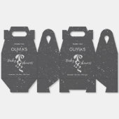 Minimalist Silver Bow Winter Snow Baby Shower  Bedankdoosjes (Ongevouwen)