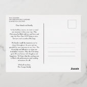 Minimalist Silver Modern Snowflake Initial Folie Feestdagen Briefkaart (Achterkant)