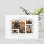 Minimalist Silver Pine Photo Christmas Feestdagenkaart (Staand voorkant)