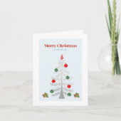 Minimalist Silver Tree Holiday Card Kaart (Voorkant)