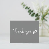 Minimalist simple Baby shower thank you Mod Grey Briefkaart (Staand voorkant)