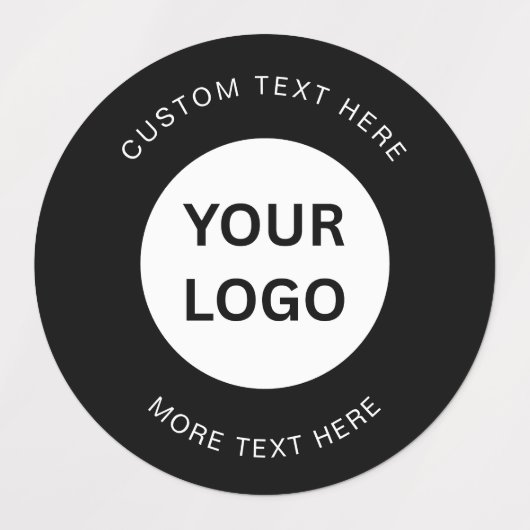 Minimalist Simple Black Custom Business Logo  Labels (Design 1)