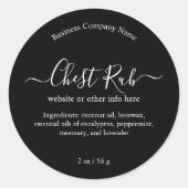 Minimalist Simple Black White Custom Product Label (Voorkant)