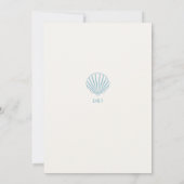 Minimalist Simple Blue Seashell Wedding invitation Kaart (Achterkant)