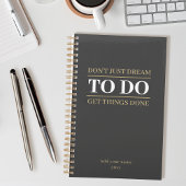 Minimalist Simple Charcoal Gray To Do Planner