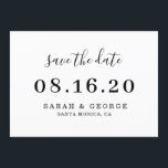 Minimalist Simple Chic Sla de datum op Kaart<br><div class="desc">Modern zwart-wit minimalistisch Save the Date kaart</div>
