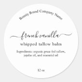 Minimalist Simple Cosmetic Body Product Label (Voorkant)