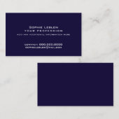 Minimalist Simple Dark-Blue Professional Contactkaartje (Voorkant / Achterkant)