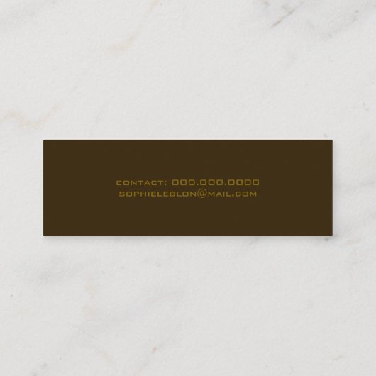 Minimalist Simple Dark-Brown Professional Contactkaartje (Achterkant)