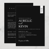Minimalist Simple Elegant Black QR Code Wedding Kaart (Voorkant / Achterkant)
