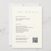 Minimalist Simple Elegant Ivory QR Code Wedding  Kaart (Achterkant)