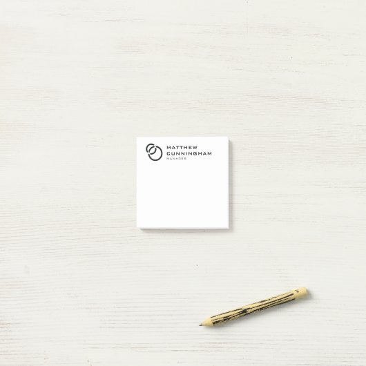 Minimalist Simple Elegant Modern Logo Post-it® Notes (Op bureau)
