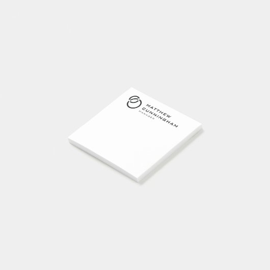 Minimalist Simple Elegant Modern Logo Post-it® Notes (Schuin)
