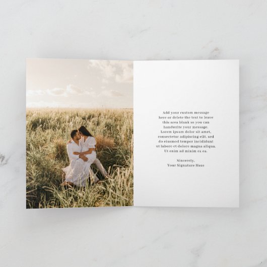 Minimalist Simple Elegant Photo Classic Christmas Feestdagen Kaart (Binnen)