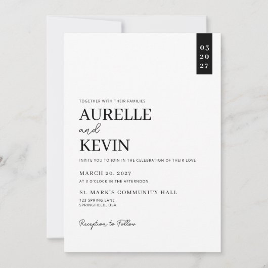 Minimalist Simple Elegant White QR Code Wedding  Kaart (Voorkant)