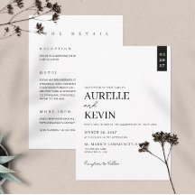 Minimalist Simple Elegant White QR Code Wedding 