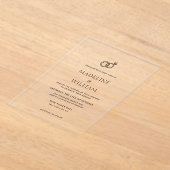 Minimalist Simple Hand Drawn Rings Wedding Acryl Uitnodigingen (Laagn)