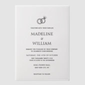 Minimalist Simple Hand Drawn Rings Wedding Vellum Uitnodigingen (Voorkant)