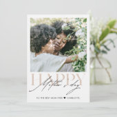 Minimalist Simple Happy Mother's Photo  Kaart (Staand voorkant)