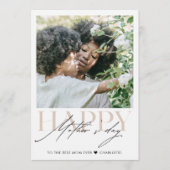 Minimalist Simple Happy Mother's Photo  Kaart (Voorkant)