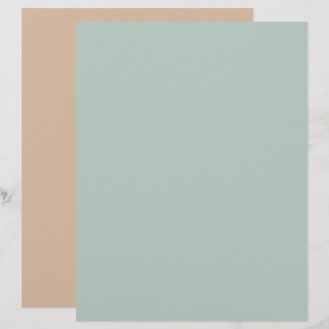 Minimalist Simple Mint Teal Brown Scrapbook Paper (Voorkant / Achterkant)