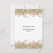 Minimalist Simple Pretty rose vine floral wedding RSVP Kaartje (Achterkant)