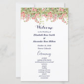 Minimalist Simple Pretty rose vine wedding program (Voorkant)