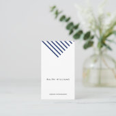 Minimalist simple professional nautical blue lines visitekaartje (Staand voorkant)