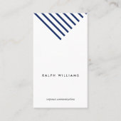 Minimalist simple professional nautical blue lines visitekaartje (Voorkant)