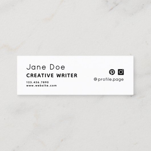 Minimalist simple professional QR code Mini Visitekaartje (Achterkant)