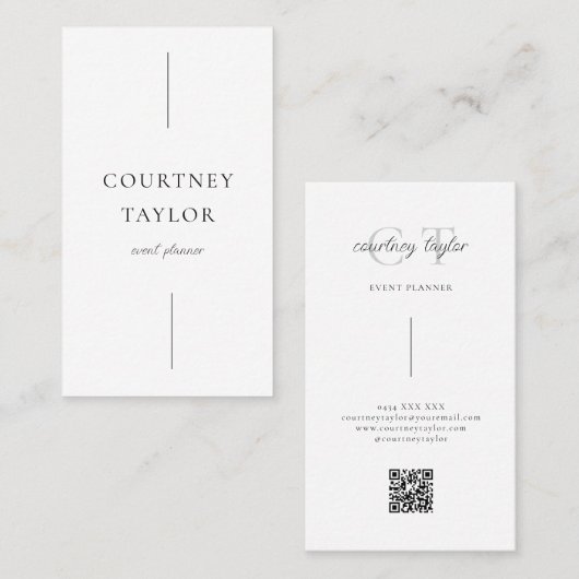 Minimalist simple professional with QR code Visitekaartje (Voorkant / Achterkant)