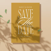 Minimalist Simple Script Mustard Wedding Save The Date