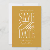 Minimalist Simple Script Mustard Wedding Save The Date (Voorkant)