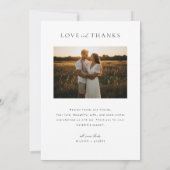 Minimalist Simple Script with Boho Wedding Photo Bedankkaart (Achterkant)