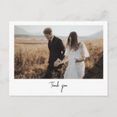 Minimalist Simple Script with Heart Wedding Photo Briefkaart (Voorkant)