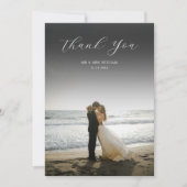 Minimalist Simple Script with Wedding Photo Bedankkaart (Voorkant)